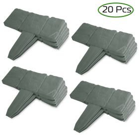 20 PCS Cobbled Stone Effect Plastic Garden Lawn Border Edging (Option: 20PCSGARDENBODERPALISADEGPCT1362)