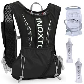 Sport Hydration Vest Running Backpack with 15oz 50oz Water Bladder Adjustable Strap Storage Bag for Trail Running Marathon Race Hiking (Option: WATERVESTPACK(BLACK)GPCT4008)