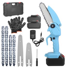 Electric Mini Chainsaw Portable Handheld Cordless Small Chain Saw Battery Powered with 2Pcs 2200mAh Rechargeable Batteries 4in/6in Chains for Pruning (Option: ELECTRICCHAINSAWGPCT4639)