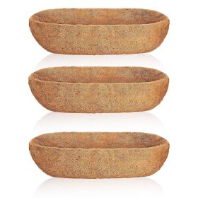 3Pcs 24in/30in/36in Trough Coco Liners For Planters Coconut Coir Planter for Window Box Hanging Trough Basket Half Moon Planter Liner Replacement For (Option: 3PCSCOCOLINER(36IN)GPCT5051)