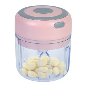 Mini Electric Garlic Chopper 8.45OZ Cordless Garlic Mincer Food Chopper Rechargeable Food Blender Chili Nut Onion Pepper Meat Ginger Baby Food (Option: ELECTRICCHOPPER(PINK)GPCT3091)