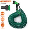 EVA Recoil Garden Hose Flexible Self-coiling Water Hose with 3/4â€ and 1/2â€ Adapter with 7 Spraying Modes for Boat Greenhouse Yard Patio