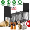 32in 2 Door Live Animal Cage Trap For Animals Under 12LBS Easy To Setup Humane Galvanized Iron Trap Cage For Rabbits Groundhogs Skunk Opossums Nutria
