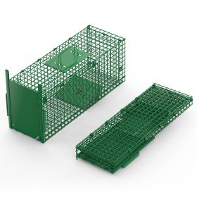 26in Single Door Live Animal Cage Trap For Animals Under 5LBS Easy To Setup Humane Galvanized Iron Trap Cage For Small Cats Rabbits Squirrels Moles Ch (Option: TRAPCAGE(662833CM)GPCT5140)