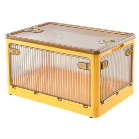 31QT/29L Foldable Storage Bins with Lid 4 Doors Collapsible Stackable Closet Organizer Containers with Lock 4Pcs Wheels (Option: STORAGEBIN(YELLOWM)GPCT4134)