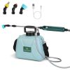 5L/1.32Gallon Battery Operated Water Sprayer Portable Garden Sprayer Electric Sprayer with Rechargeable Handle Telescopic Wand 3 Spray Nozzles Shoulde