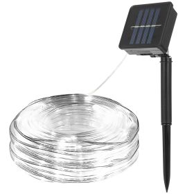 Solar Powered String Lights Outdoor 39.37FT 100 LED 8 Modes Solar Fairy Rope Lamp IP65 Waterproof Decorative Lights For Home Garden Parties (Option: 50LEDSOLARROPELIGHTS(WHITE)GPCT2489)
