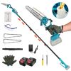 2-IN-1 Cordless Pole Saw And Mini Chainsaw With Extension Pole 21V Battery 8â€ Electric Brushless Pole Chainsaw with Auto Oiler Safety Switch 6.4LBS