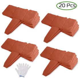 20 PCS Cobbled Stone Effect Plastic Garden Lawn Border Edging (Option: 20PCBORDER(REDWITHGLOVE)GPCT1362)