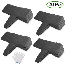 20 PCS Cobbled Stone Effect Plastic Garden Lawn Border Edging (Option: 20PCBORDER(BLACKWITHGLOVE)GPCT1362)