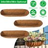 3Pcs 24in/30in/36in Trough Coco Liners For Planters Coconut Coir Planter for Window Box Hanging Trough Basket Half Moon Planter Liner Replacement For