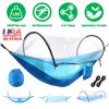 Camping Hammock with Mosquito Net 3-in-1 Portable Hammock Tent with Built_x001E_In Mosquito Net Dual-Way Zippers 440lbs Capacity Attached Storage Pock