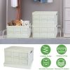2Pcs 30L Collapsible Storage Bins With Dustproof Lid Waterproof Interior Bag Handle Stackable Storage Box Container Utility Organizer Crate For Campin