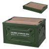 Folding Storage Bin Camping Collapsible Organizer Box Stackable Grocery ContainerÂ Shelf Baskets with Cutting Board Top Lid 4 Side Lockable Doors Whee
