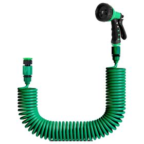 EVA Recoil Garden Hose Flexible Self-coiling Water Hose with 3/4â€ and 1/2â€ Adapter with 7 Spraying Modes for Boat Greenhouse Yard Patio (Option: COILGARDENHOSE(7.5M)GPCT4811)