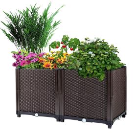 Raised Garden Bed Plant Growth Box with Self-watering System for Garden Patio Balcony Elevated Planter Box for Flowers Vegetables Herbs (Option: PLANTBED(603020CM)GPCT4230)