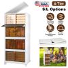 4-Tier Foldable Storage Bins with Lid Front Magnetic Door Collapsible Stackable Closet Organizer Containers with 4Pcs 360Â° Rotatable Wheels
