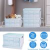2Pcs 56L Collapsible Storage Bins With Dustproof Lid Waterproof Interior Bag Handle Stackable Storage Box Container Utility Organizer Crate For Campin