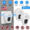 2 Pack Pest Control Device for Mosquitoes Cockroaches Rats Plug In Ultrasonic Insect Repellent Indoor for Bedroom Garage Warehouse Office