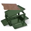 Folding Storage Bin Camping Collapsible Organizer Box Stackable Grocery ContainerÂ Shelf Baskets with Cutting Board Top Lid 4 Side Lockable Doors Whee