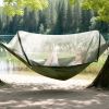 Camping Hammock with Mosquito Net 3-in-1 Portable Hammock Tent with Built_x001E_In Mosquito Net Dual-Way Zippers 440lbs Capacity Attached Storage Pock