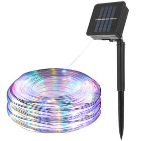 Solar Powered String Lights Outdoor 39.37FT 100 LED 8 Modes Solar Fairy Rope Lamp IP65 Waterproof Decorative Lights For Home Garden Parties (Option: 50LEDSOLARROPELIGHTS(COLOR)GPCT2489)
