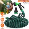 EVA Recoil Garden Hose Flexible Self-coiling Water Hose with 3/4â€ and 1/2â€ Adapter with 7 Spraying Modes for Boat Greenhouse Yard Patio