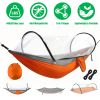 Camping Hammock with Mosquito Net 3-in-1 Portable Hammock Tent with Built_x001E_In Mosquito Net Dual-Way Zippers 440lbs Capacity Attached Storage Pock