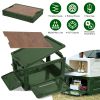 Folding Storage Bin Camping Collapsible Organizer Box Stackable Grocery ContainerÂ Shelf Baskets with Cutting Board Top Lid 4 Side Lockable Doors Whee