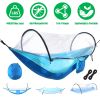 Camping Hammock with Mosquito Net 3-in-1 Portable Hammock Tent with Built_x001E_In Mosquito Net Dual-Way Zippers 440lbs Capacity Attached Storage Pock