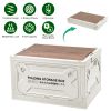 Folding Storage Bin Camping Collapsible Organizer Box Stackable Grocery ContainerÂ Shelf Baskets with Cutting Board Top Lid 4 Side Lockable Doors Whee