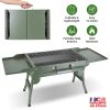 Foldable Charcoal Grill Portable BBQ Grill with Storage Shelf, Carry Handle, Air Vent Design, Chrome-Plated Grill Grate, 10 Skewers, Outdoor Barbecue