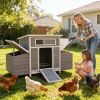 Forbidden To Sell On Temu Large Wooden Chicken Coop for 3-6 Chickens, Outdoor Hen House with 6 Nesting Compartments, Waterproof Asphalt Roof, Removabl