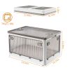 70QT/66L Foldable Storage Bins with Lid 4 Doors Collapsible Stackable Closet Organizer Containers with Lock 4Pcs Wheels