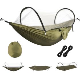 Camping Hammock with Mosquito Net 3-in-1 Portable Hammock Tent with Built_x001E_In Mosquito Net Dual-Way Zippers 440lbs Capacity Attached Storage Pock (Option: HAMMOCK(ARMYGREEN)GPCT5652)