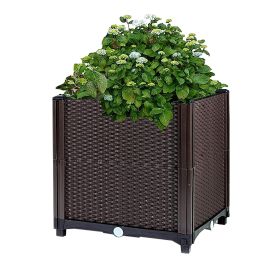 Raised Garden Bed Plant Growth Box with Self-watering System for Garden Patio Balcony Elevated Planter Box for Flowers Vegetables Herbs (Option: PLANTBED(303035CM)GPCT4230)
