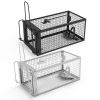 2 Pack Rat Trap Cage Humane Live Rodent Trap Cage Galvanized Iron Mice Mouse Control Bait Catch with Detachable U Shaped Rod