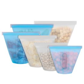 3Pcs Silicone Food Storage Bags Reusable Leakproof Food Container Set with 3 Seals Microwave Dishwasher Safe Environment Friendly 8.5Oz/17Oz/25.4Oz (Option: FOODSTORAGEBAG(WHITE)GPCT4440)