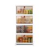 4-Tier Foldable Storage Bins with Lid Front Magnetic Door Collapsible Stackable Closet Organizer Containers with 4Pcs 360Â° Rotatable Wheels