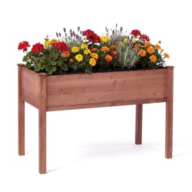 48x24x30in Elevated Raised Garden Bed with Legs, Wooden Planter Box for Outdoor Vegetable Herb Flower Fruit Growing (Option: 482430IN)OLFC0002)
