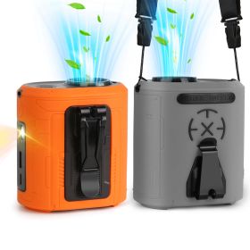 5 In 1 Portable Waist Clip Fan With 5 Speeds Flashlight 10000mAh Battery Operated Personal Wearable Turbo Belt Fan Hands-Free Neck Fan For Camping Tra (Option: CLIPFAN(ORANGE)GPCT5455)