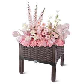 Outdoor Raised Garden Bed with Legs Elevated Planter Box with Self-watering System for Garden Patio Balcony Vegetables Flowers Herbs PP Plastic Box Ea (Option: PLANTER(S404037))