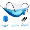 Camping Hammock with Mosquito Net 3-in-1 Portable Hammock Tent with Built_x001E_In Mosquito Net Dual-Way Zippers 440lbs Capacity Attached Storage Pock