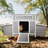 Forbidden To Sell On Temu Large Wooden Chicken Coop for 3-6 Chickens, Outdoor Hen House with 6 Nesting Compartments, Waterproof Asphalt Roof, Removabl