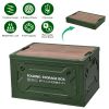Folding Storage Bin Camping Collapsible Organizer Box Stackable Grocery ContainerÂ Shelf Baskets with Cutting Board Top Lid 4 Side Lockable Doors Whee