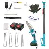2-IN-1 Cordless Pole Saw And Mini Chainsaw With Extension Pole 21V Battery 8â€ Electric Brushless Pole Chainsaw with Auto Oiler Safety Switch 6.4LBS