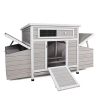 Forbidden To Sell On Temu Large Wooden Chicken Coop for 3-6 Chickens, Outdoor Hen House with 6 Nesting Compartments, Waterproof Asphalt Roof, Removabl