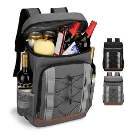 Cooler Backpack 36 Can Leakproof Insulated Cooler Backpack with 25L/6.6Gal for Picnic Camping BeachÂ Hiking Fishing Travel (Option: COOLERBACKPACK(GREY)GPCT5311)