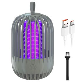900V High Voltage Cordless Indoor Bug Zapper Type C Rechargeable Mosquito Lamp Trap Portable Electric Mosquito Killer with Hanging Strap Night Light f (Option: BUGZAPPER(GREY)GPCT5320)