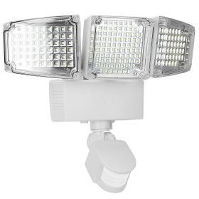 Solar Lights Outdoor 188 LEDs 1600lm Solar Security Lights Motion Sensor Lights 270Â°Lighting Angle Waterproof Dusk to Dawn Solar Wall Lights 360Â°Rot (Option: 3HEADLIGHT(WHITE)GPCT2304)